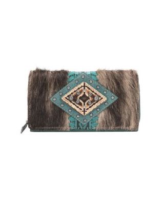 TR146-W010 TQ Trinity Ranch Hair-On Cowhide Wallet