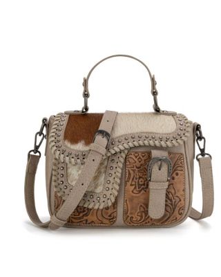 TR149-8360 TN Trinity Ranch Hair-On Cowhide Saddle Shape Collection Crossbody