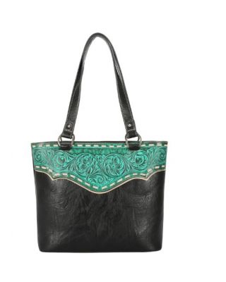 TR150G-8317 BK  Trinity Ranch Tooled Collection Concealed Carry Tote