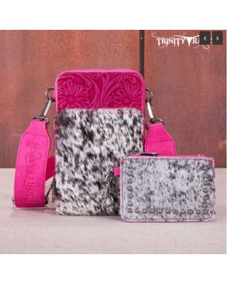 TR159 -183A HPK Trinity Ranch Genuine Hair-On Cowhide/Phone Purse with Coin Pouch