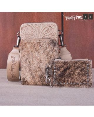 TR159 -183A TN Trinity Ranch Genuine Hair-On Cowhide/Phone Purse with Coin Pouch