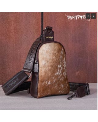 TR159-210 CF Trinity Ranch Genuine Hair-On Cowhide Collection Sling Bag