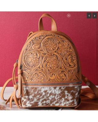 TR160-9110A LBR Trinity Ranch Hair-On Cowhide Collection Mini Backpack