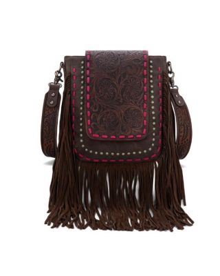 TR181G-9360 CF Trinity Ranch Floral Tooled Concealed Carry Crossbody Bag