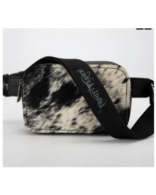 TR184-194 BK Trinity Ranch Genuine Hair-On Cowhide Belt Bag