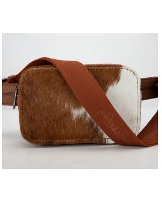 TR184-194 BR Trinity Ranch Genuine Hair-On Cowhide Belt Bag