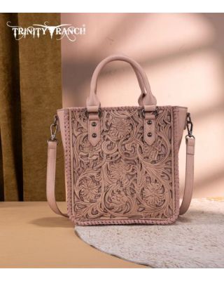 TR192-8368 PK Trinity Ranch Floral Tooled Collection Tote/Crossbody