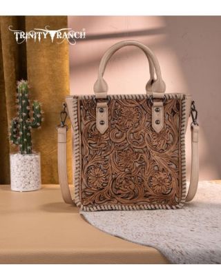 TR192-8368 TN Trinity Ranch Floral Tooled Collection Tote/Crossbody