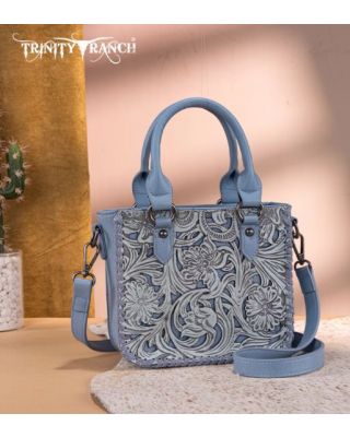 TR192-8800 JN Trinity Ranch Floral Tooled Collection Mini Tote/Crossbody