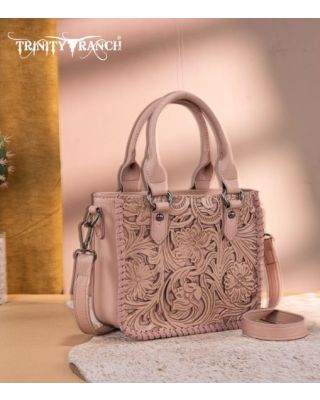 TR192-8800 PK Trinity Ranch Floral Tooled Collection Mini Tote/Crossbody