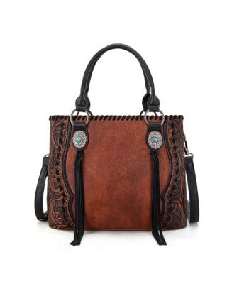 TR192G-8322 BR Trinity Ranch Concho Collection Tote/Crossbody
