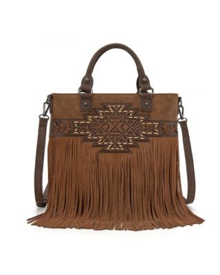 TR196G-8260BR Trinity Ranch Aztec Tooled Fringe Concealed Carry