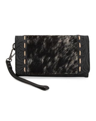 TR199-W018BK  Trinity Ranch Hair-On Cowhide Toole Collection Wallet 