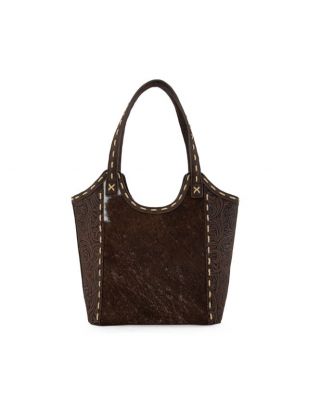 TR199G-8250CF  Trinity Ranch Genuine Hair-On Cowhide Tooled Concealed Carry Tote