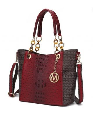 UM5518 BU OSTRICH MONOGLAM TOTE BAG
