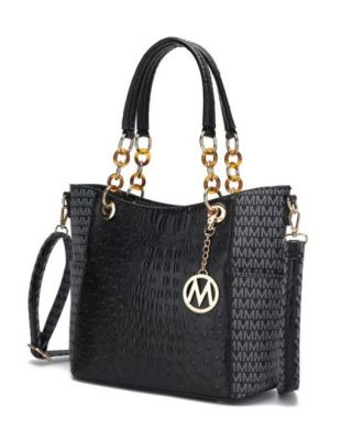 UM5518 BK OSTRICH MONOGLAM TOTE BAG