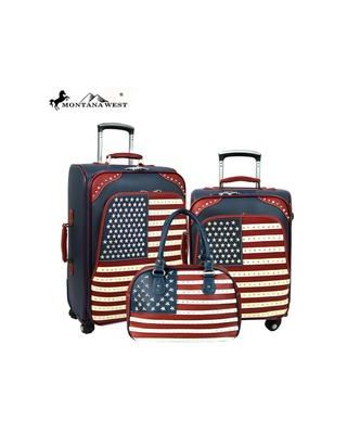US04-L1/2/3 Montana West American Pride Collection 3 PC Luggage Set