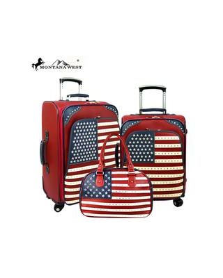 US04-L1/2/3 Montana West American Pride Collection 3 PC Luggage Set