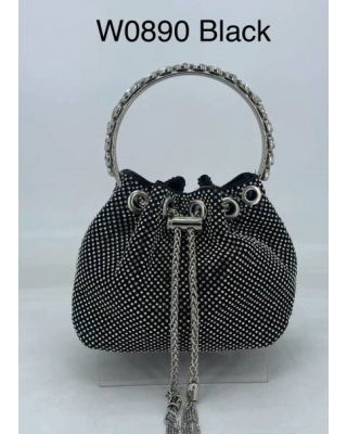 T03860 BK CLUCH EVENING BAG