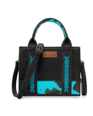 WG102S-8120 TQ Wrangler Cow Print Mini Tote/Crossbody