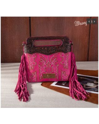 WG110-2022 HPK Wrangler Top Handle Embroidered Fringe Mini Tote