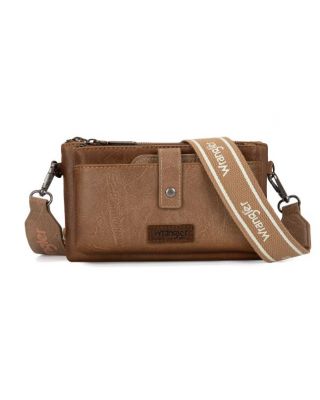 WG120-209 KH Wrangler Dual Zipper Compartment Crossbody Bag