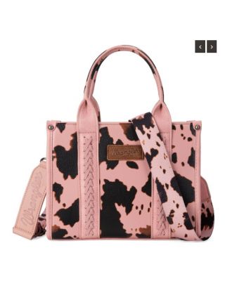 WG133-8120S PK1 Wrangler Cow Print Concealed Carry Tote/Crossbody