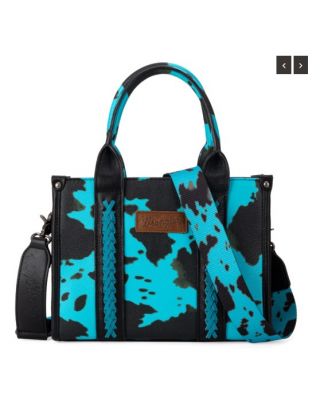 WG133-8120S TQ Wrangler Cow Print Concealed Carry Tote/Crossbody