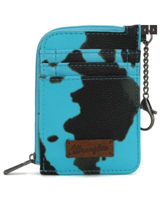 WG133-W005 BL Wrangler Cow Print Print Mini Zip Card