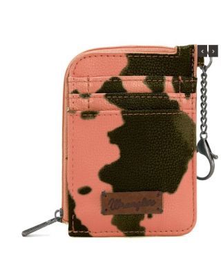 WG133-W005 PK Wrangler Cow Print Print Mini Zip Card