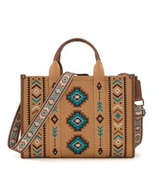 MW1333-8113 BR Montana West Aztec Retro Arrows Dual Sided Print Large Tote