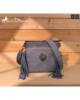 MW1350-8360 JN Montana West Tooled Aztec Concho Collection Crossbody