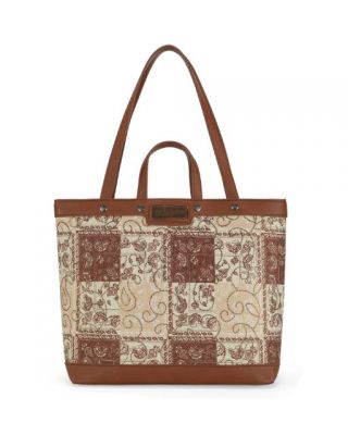 WG138-2002 BR Wrangler Paisley Pattern Dual Sided Print Tote