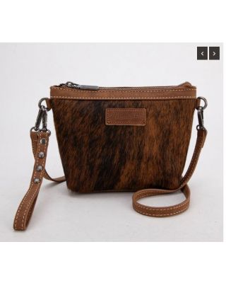 WG169-1812 BR Wrangler Genuine Hair-On Cowhide CrossbodY