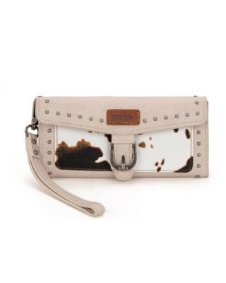 WG195-W054 BG Wrangler Western Cow-Print Tri-fold RFID Wallet