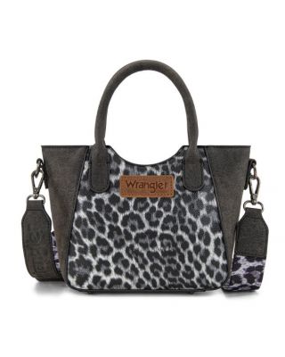 WG296-8015BK Wrangler Leopard Print Small Tote/Crossbody