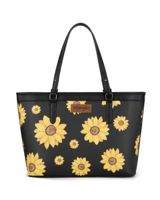 WG204-2002BK Wrangler Sunflower Print Tote Bag