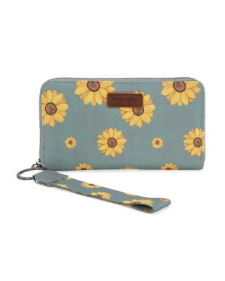 WG204-W006BL  Wrangler Sunflower Print PU Leather Wallet