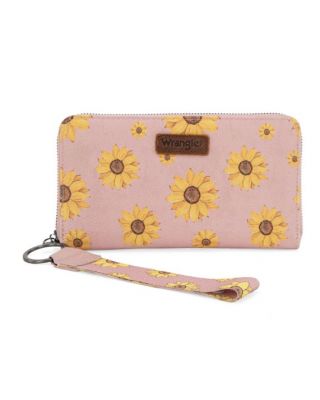 WG204-W006PK  Wrangler Sunflower Print PU Leather Wallet