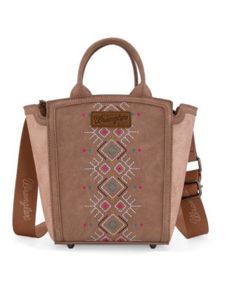 WG211-8014 DPK Wrangler Aztec Embroidered Floral Embossed Tote