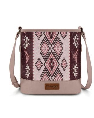 WG213-2003 PK Wrangler Aztec Distressed Print Dual Sided Print Concealed Carry Crossbody