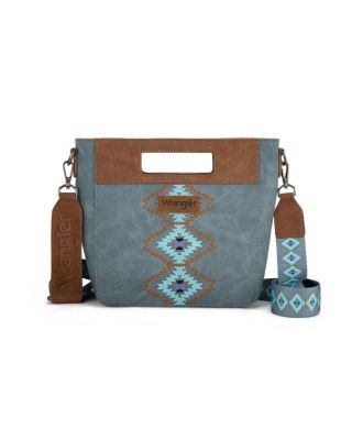 WG220-9360 JN Wrangler Aztec Embroidered Top Handle Tote/Crossbody