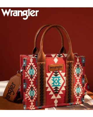 WG2203-8120S BDY Wrangler Southwestern Print Small Canvas Tote/Crossbody