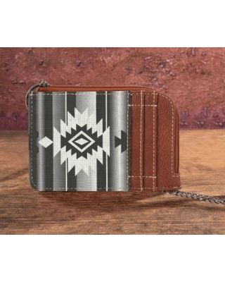 WG2203-W005 BK Wrangler Southwestern Art Print Mini Zip Card CASE