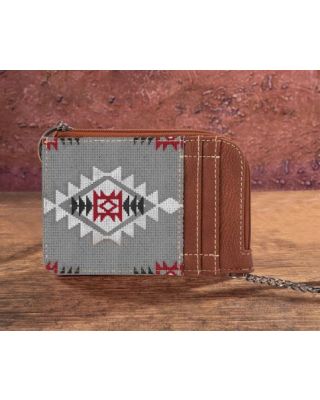 WG2203-W005 LV Wrangler Southwestern Art Print Mini Zip Card Case