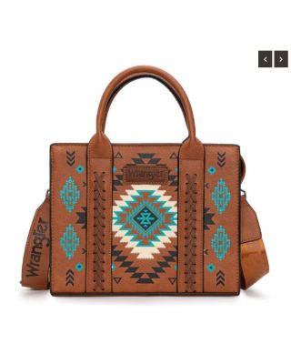 WG2206-8120S BR Wrangler Aztec Pattern Print -Tote/Crossbody