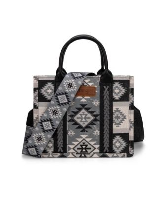 WG2209-8120S BK Wrangler Aztec Pattern Dual Sided Print -Tote/Crossbody