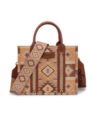 WG2209-8120S LBR Wrangler Aztec Pattern Dual Sided Print -Tote/Crossbody