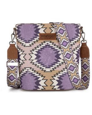 WG221-8360 PP Wrangler Aztec Distressed Print Dual Sided Print CrossbodY