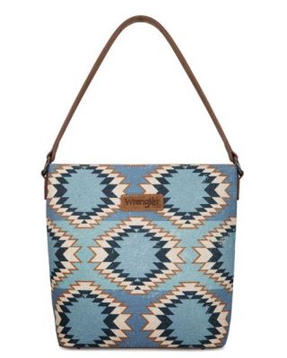 WG221-918 JN Wrangler Aztec Distressed Print Dual Sided Print Hobo Bag/Crossbody